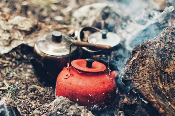 boiling water in kettles