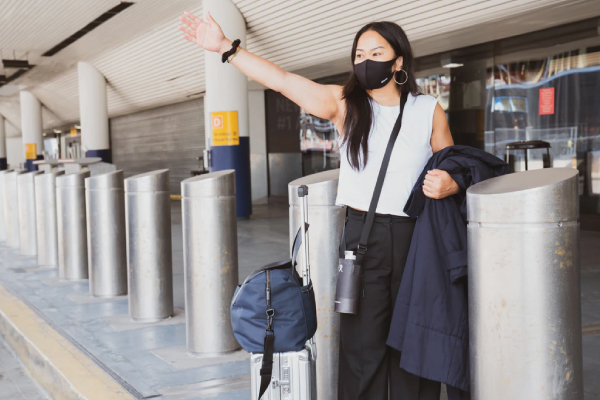 Masked Lady at Airport