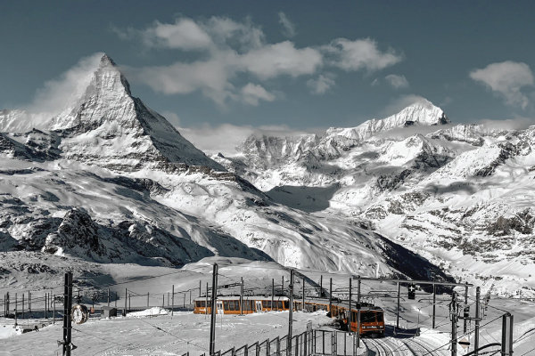 Train in Mountains